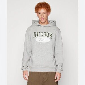 Reebok NWT men’s classic archive essentials grey heather hoodie sweatshirt XL